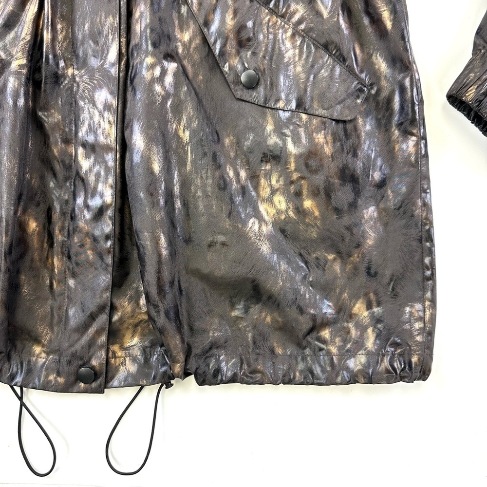 Nikki Jones cheetah hooded rain jacket Womens L-XL
Packable Travel brown bronze - Picture 3 of 14